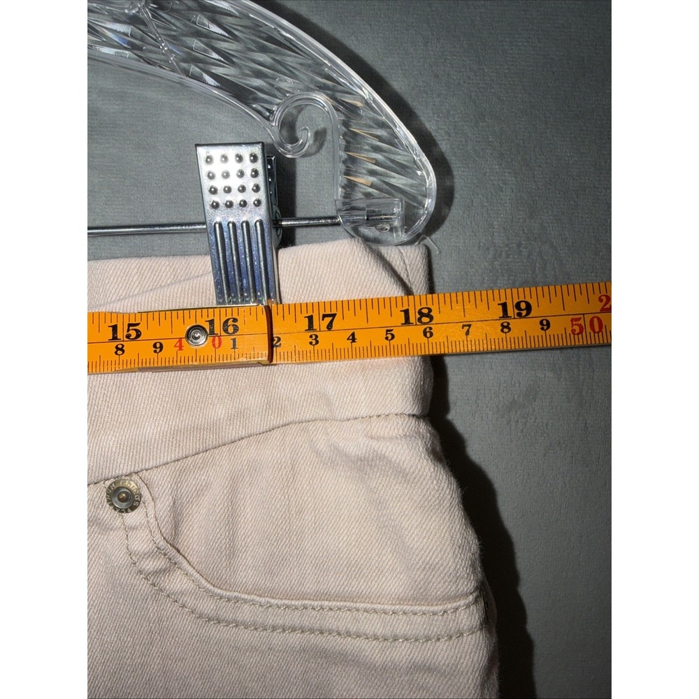 Chico's Platinum Denim Pull On Jeans Women's Size 2.5 Beige Slim Straight Pants - Picture 6 of 8